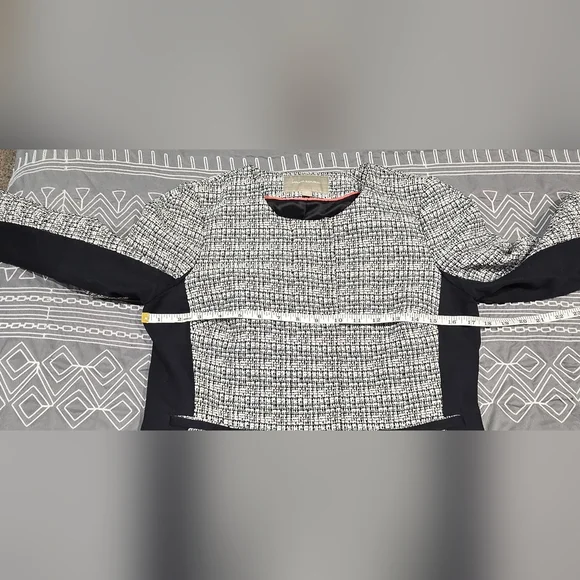 Banana Republic Tweed Black White And Cream Blazer Size 8 - Picture 4 of 8